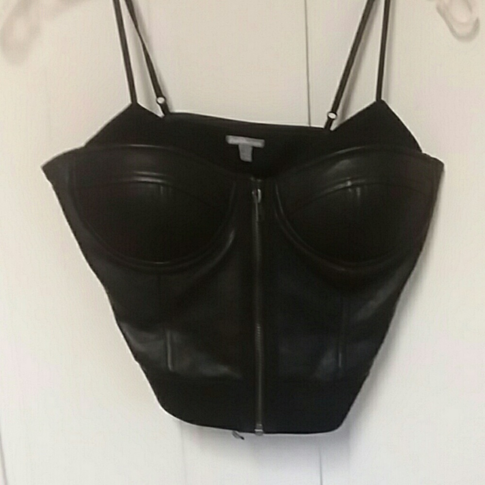Sexy Pleather Corset/bust zip up front